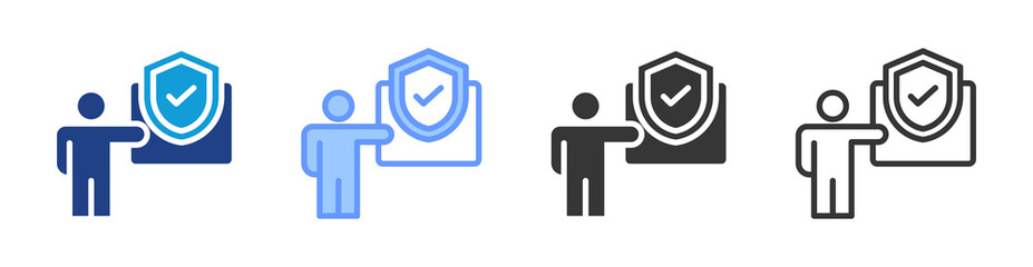 Reliability Demonstration icon set multiple style collection