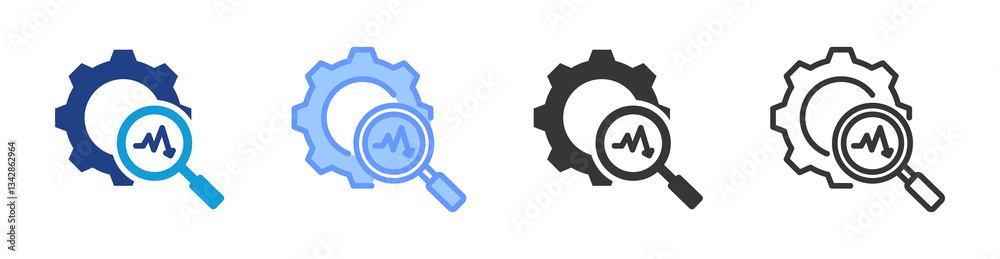 Poster Failure Analysis icon set multiple style collection