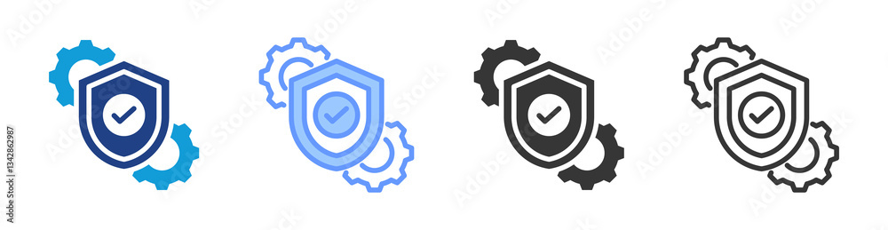 Poster System Reliability icon set multiple style collection