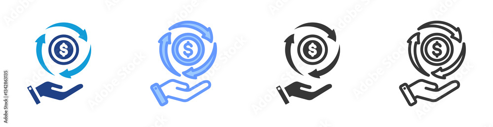 Poster Rcm icon set multiple style collection