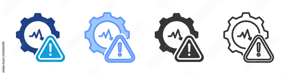 Poster Failure icon set multiple style collection