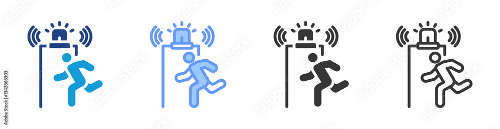 Fototapete intrusion detection icon set multiple style collection