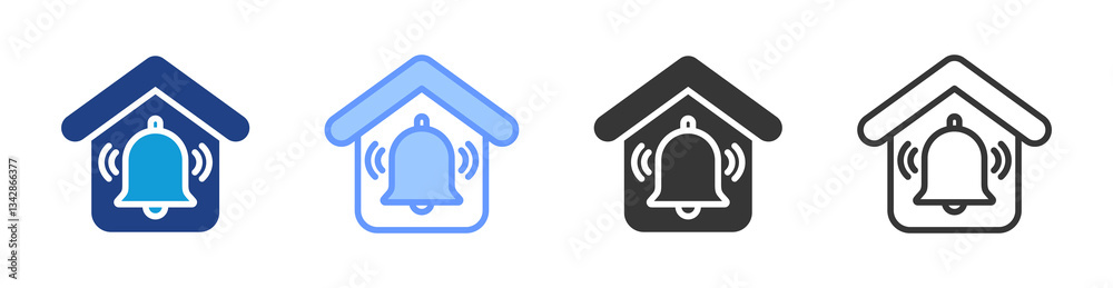 Poster Alarm System icon set multiple style collection