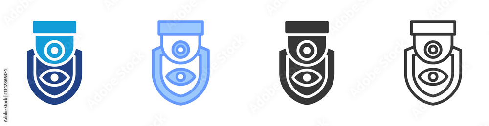 Aufkleber surveillance icon set multiple style collection