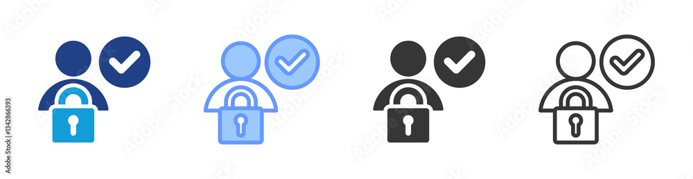 Poster Authorization icon set multiple style collection