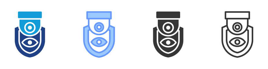 Surveillance icon set multiple style collection