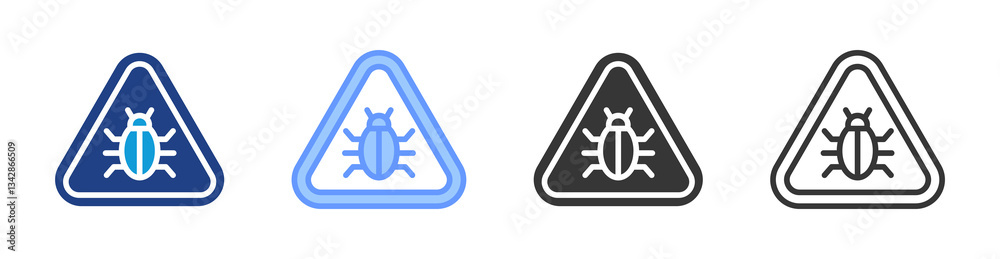 Poster Malware icon set multiple style collection