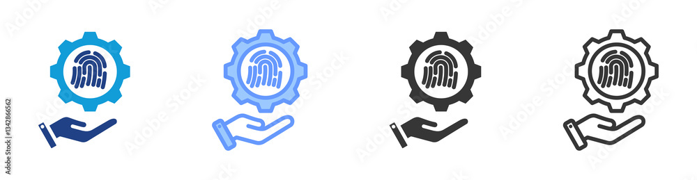 Poster Biometric Access Control icon set multiple style collection