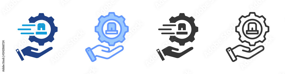 Aufkleber Emergency Response icon set multiple style collection