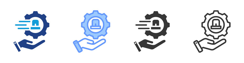 Emergency Response icon set multiple style collection