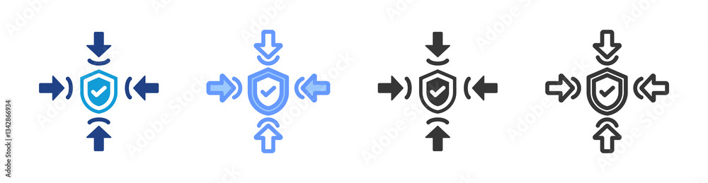 Poster Cyber Resilience icon set multiple style collection
