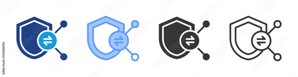 Aufkleber Secure File Transfer icon set multiple style collection