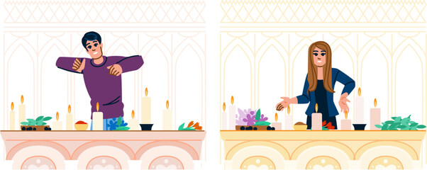 magic witchcraft altar vector