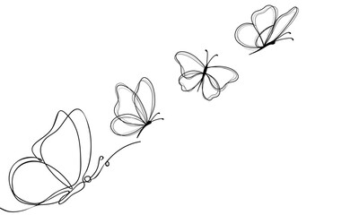 New Set of butterfly silhouette vector illustrations on a white background.
