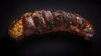 Grilled Picanha with Dramatic Lighting and Highlights on Dark Background
