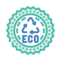 Naklejka premium friendly label eco conscious color icon vector illustration