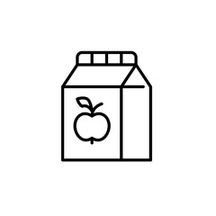 Carton of apple juice. Healthy eating, vitamin rich fruits and vegetables diet. Food on the go, groceries shopping. Pixel perfect, editable stroke vector icon