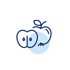 Apples. Groceries shopping, farmer market fresh green products. Buying fruits. Pixel perfect, editable stroke vector icon