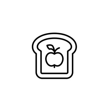 recommend clip art: Apple jam on toasted bread. Breakfast sandwich with sweet marmalade. Pixel perfect, editable stroke vector icon