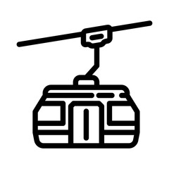 lift ski gondola mountain winter line icon vector illustration