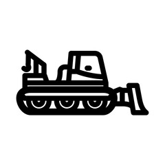 snow groomer machine ski resort line icon vector illustration