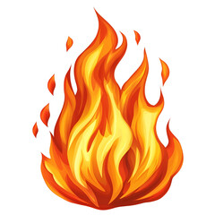 Fire flames isolated on a transparent background