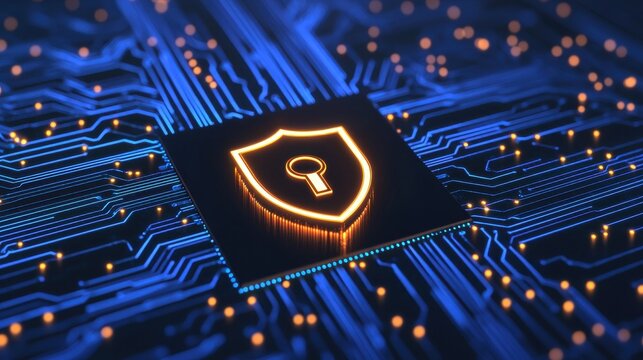 Digital Security Concept Representing Protection and Technology Network