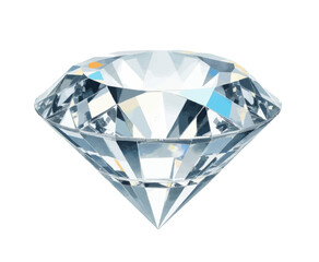 Sparkling diamond gem on white backdrop