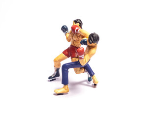 Boxer dolls are fighting