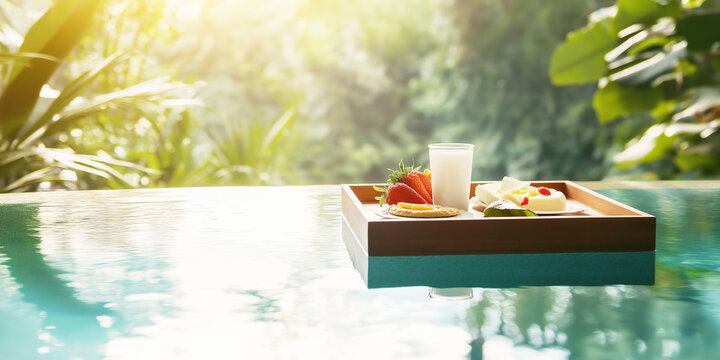 Sunrise feast afloat indulge in floating breakfast delights as water mirrors the sky and jungle breeze whispers around you