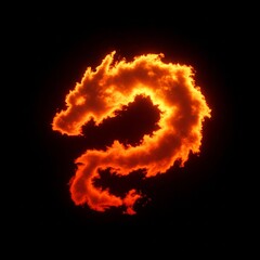 fiery orange dragon shape cloud silhouette in black night sky