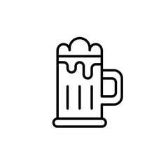 Mug of draught beer with foam. Pixel perfect, editable stroke vector icon