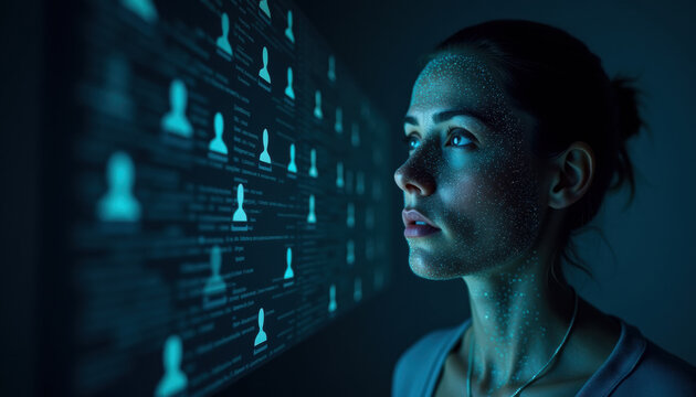 An image representing identity theft and deepfake technology. Promoting prevention of cybercrime and fraud.