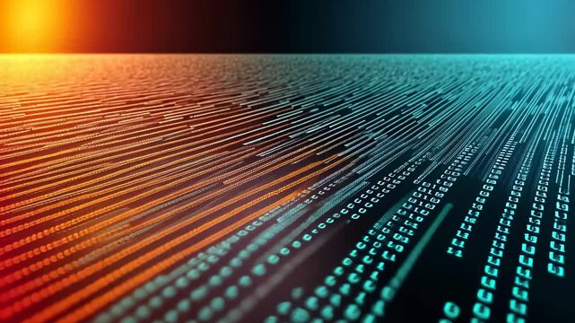 Dynamic Binary Code Flow in Vibrant Colors