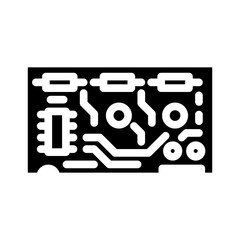 circuit board ai integration glyph icon vector illustration