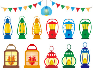 ランプ■ランプ＆ランタンのカラフルセット