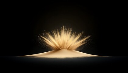 Golden Sand Explosion with Dark Backdrop.
