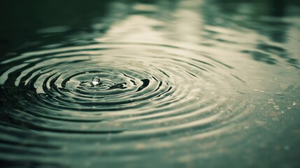 Gentle Ripples Forming on Calm Water Surface from Droplet Impact