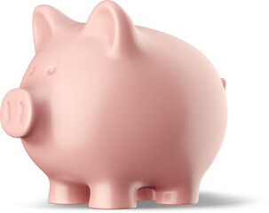 3D Pink piggy bank