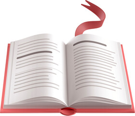 3D Red opened book