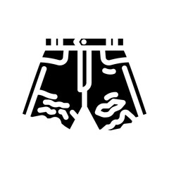 ripped denim shorts diy fashion handmade glyph icon vector illustration