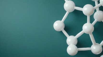 Molecular Structure Model on Teal Background with Soft Lighting