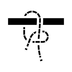 half hitch nautical knot glyph icon vector illustration