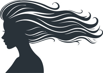 Silhouette of a woman long hair 6