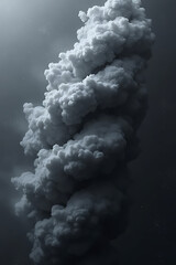 Dramatic cloud formation rising above nature scene atmospheric content dark environment close-up