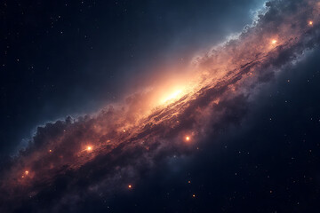 Fototapeta premium Cosmic explosion of a spiral galaxy outer space digital art vast universe awe-inspiring scene