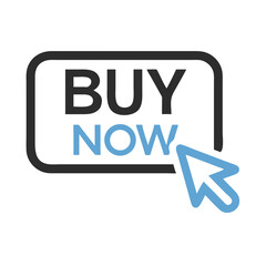 Fototapeta premium Buy now button icon with cursor click