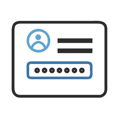 Password input field icon with user login details
