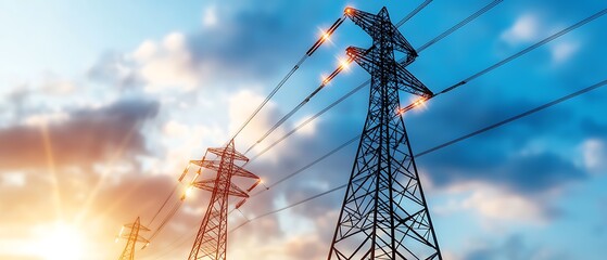 Interconnected power grid in abstract digital art