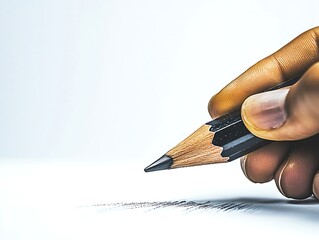 Hand sketching on white background.